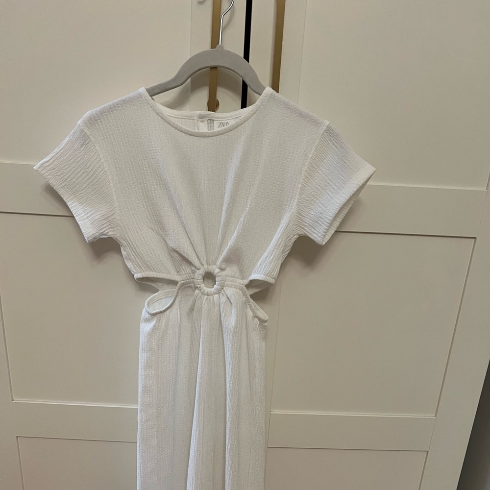 Zara White Kids jumpsuit with Ring Detail